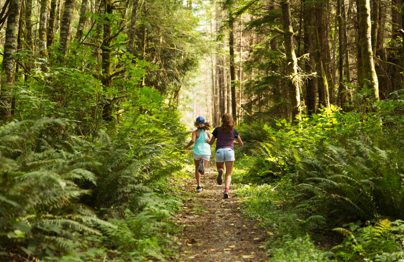 Family hiking at The Resort at Port Ludlow.