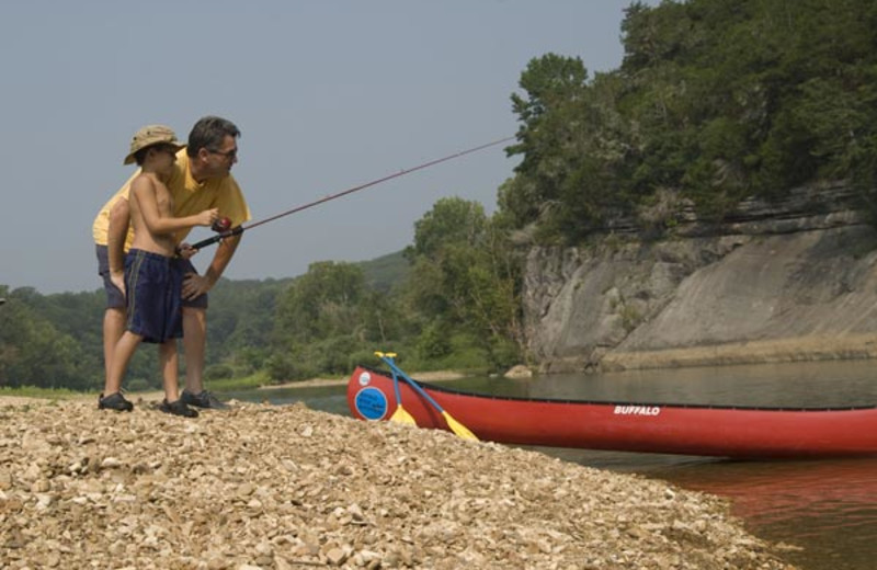 Fishing at Buffalo River Outfitters.