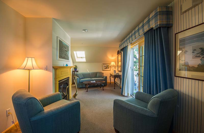 Guest room at The Sparhawk Oceanfront Resort.