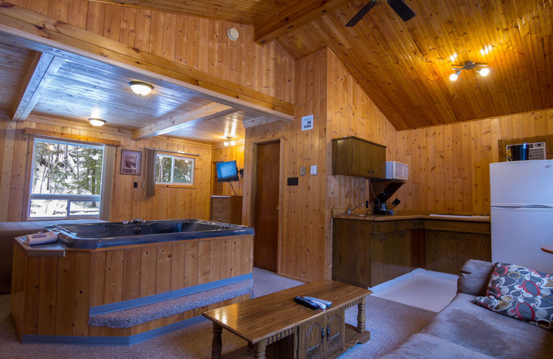 Cabin interior at Tallpine Lodges.