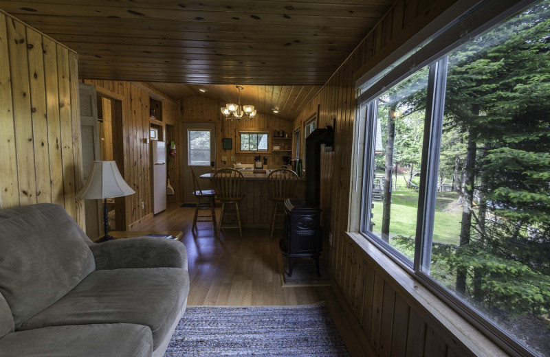 Cabin living room at Stonegate on Superior.
