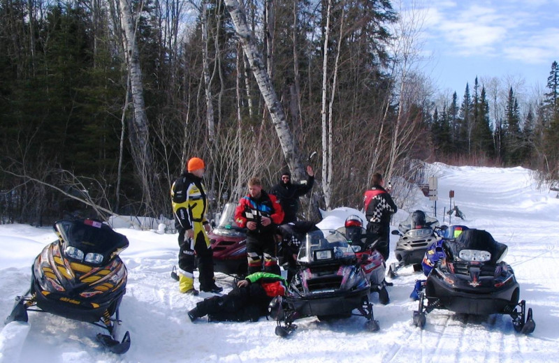 Snowmobiling at Kavanaugh's Sylvan Lake Resort.