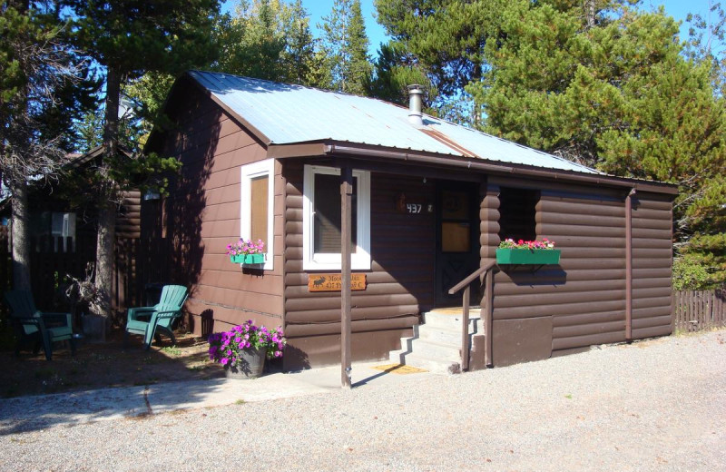 Cabin exterior at Yellowstone Wildlife Cabins.