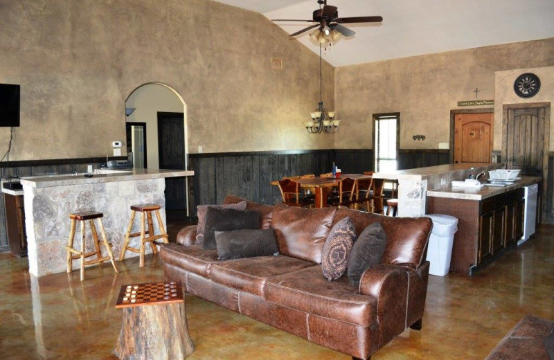 Guest living room at Neal's Lodges.