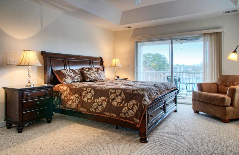 Rental bedroom at Grand Strand Vacations.