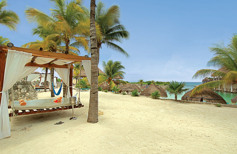 Beach bed at Occidental Grand Xcaret.