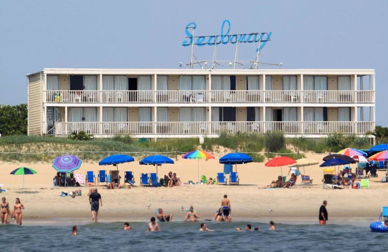 The beach at Seabonay Motel Ocean City.