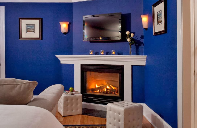 Guest fireplace at Maine Stay Inn & Cottages.