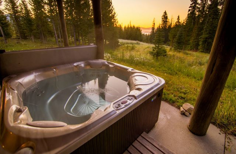 Rental hot tub at Black Diamond Vacation Rentals.