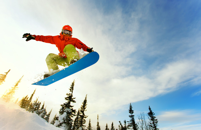Skiing near Bristol Harbour.