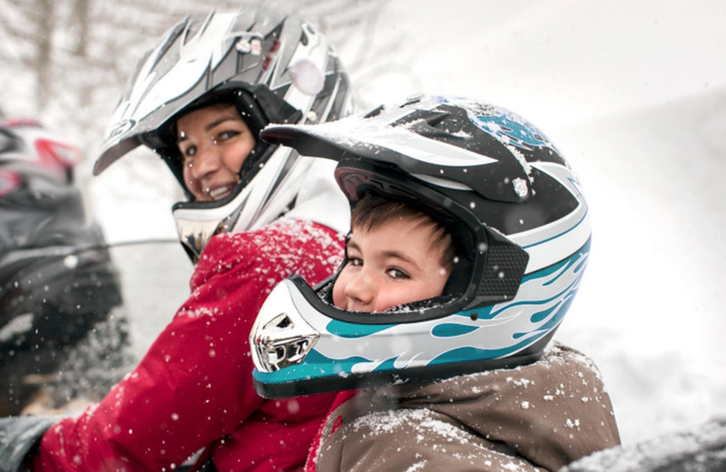 Snowmobiling at Cragun's Resort and Hotel on Gull Lake.