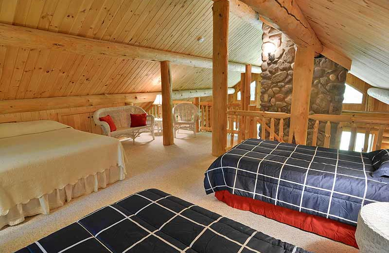 Cabin loft at North Country Vacation Rentals.