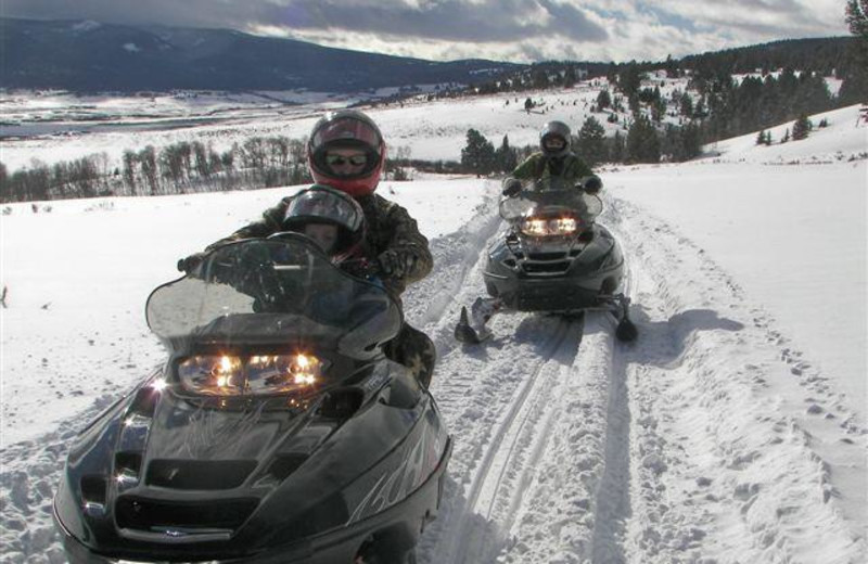 Snowmobiling at Montana High Country Lodge.