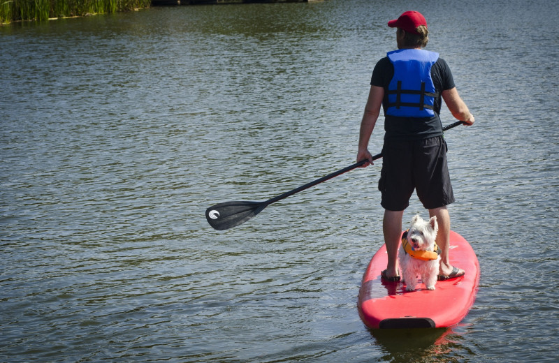 Paddle boarding at Oyhut Bay Seaside Village.