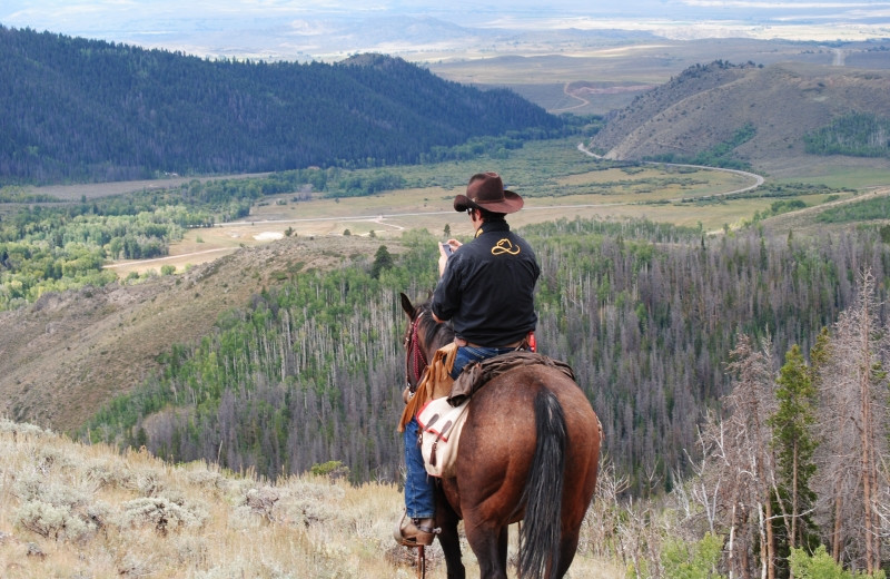 Horseback riding at Medicine Bow Lodge.