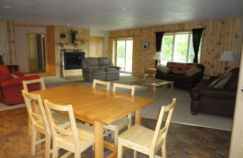 Cabin interior at Five Lakes Resort.