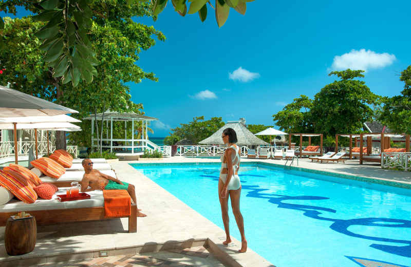 Outdoor pool at Sandals Montego Bay.