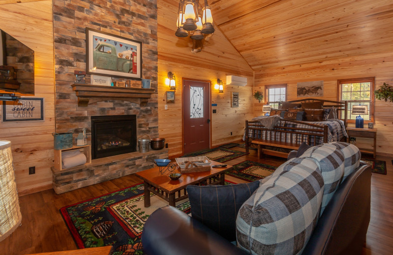 Cabin interior at Harpole's Heartland Lodge.
