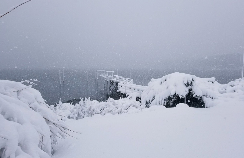 Winter at Linekin Bay Resort.