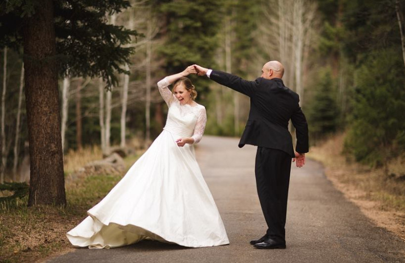 Wedding couple at Meadow Creek Lodge and Event Center.