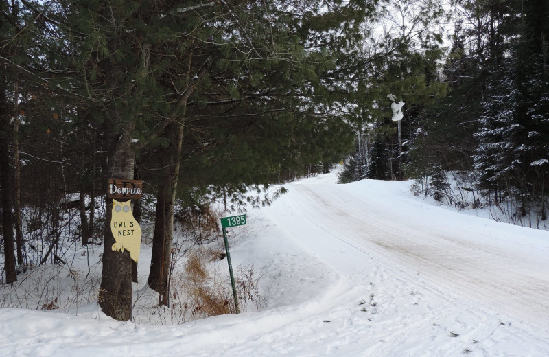 Snowmobiling at Owls Nest Lodge.