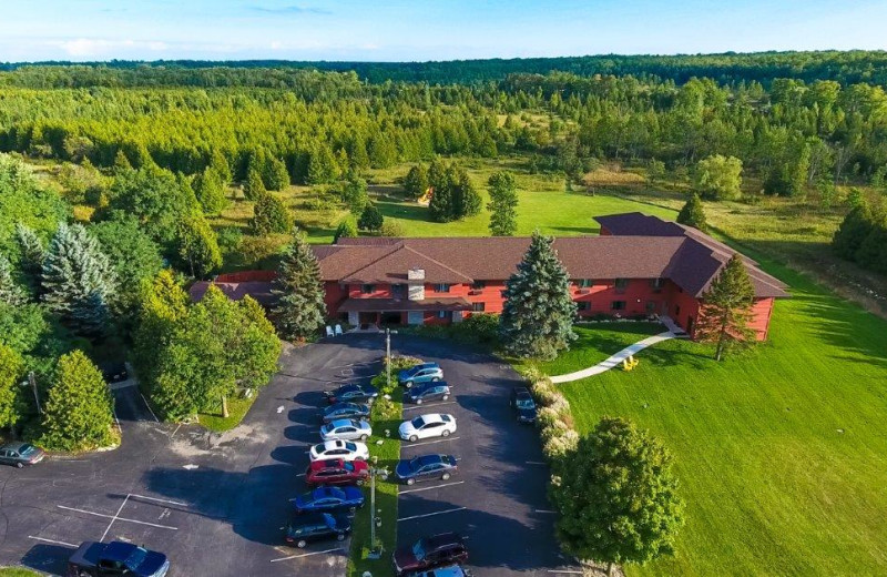 Aerial view of Open Hearth Lodge.