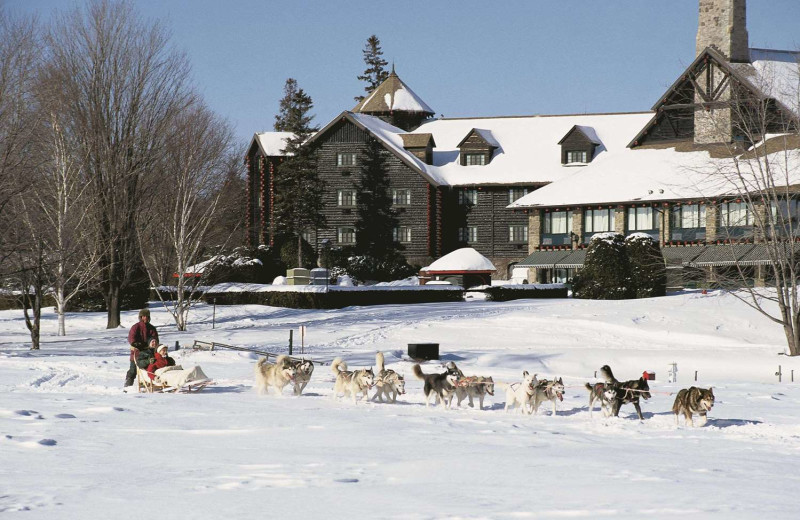 Dog sled at Fairmont Le Chateau Montebello.