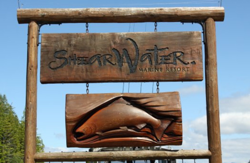 Shearwater Resort & Marina sign.