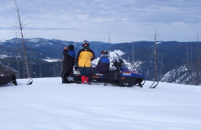 Snowmobiling at Silver Spur Outfitters.