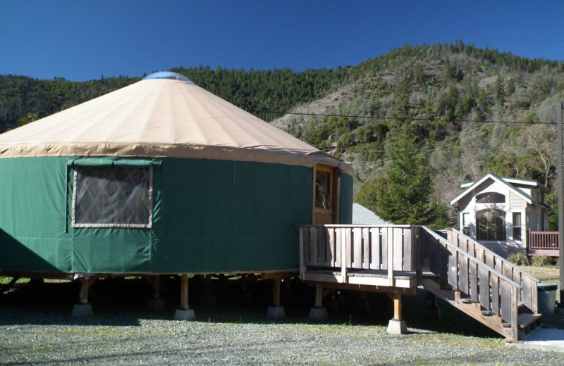 Yurt exterior at Strawhouse Resorts.