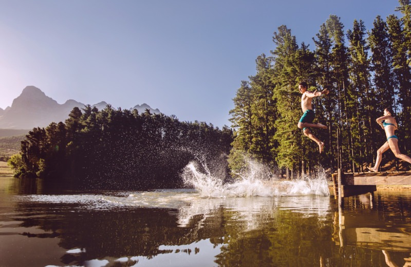 Swimming at Johnny Seesaw's.