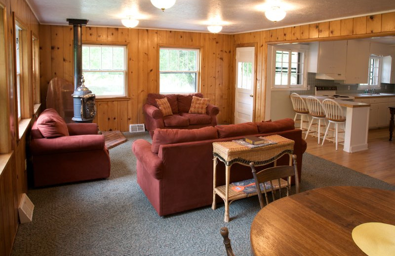 Cabin living room at  Sylvan Dale Guest Ranch.