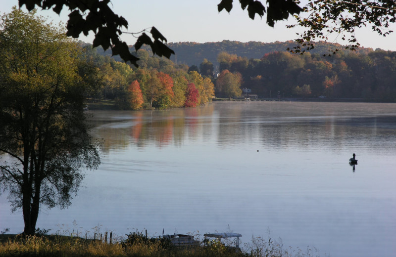 Lake view at Cut Above Cabins.