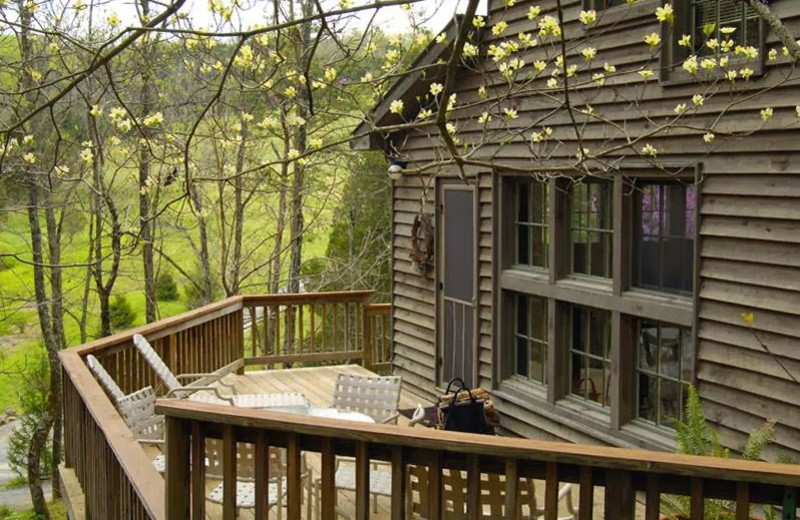 Cottage deck at Creekside Resort.