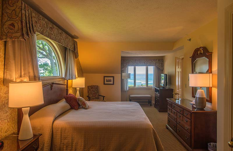 Guest room at The Sparhawk Oceanfront Resort.