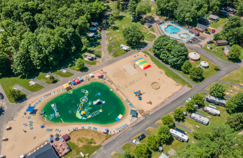 Aerial view of Merry Mac's Campground.