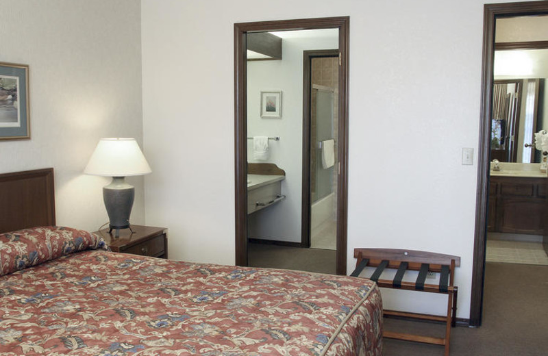 Guest room at Sophie Station Suites.