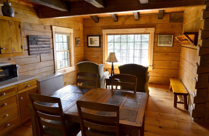 Cabin dining room at The New England Inn & Lodge.