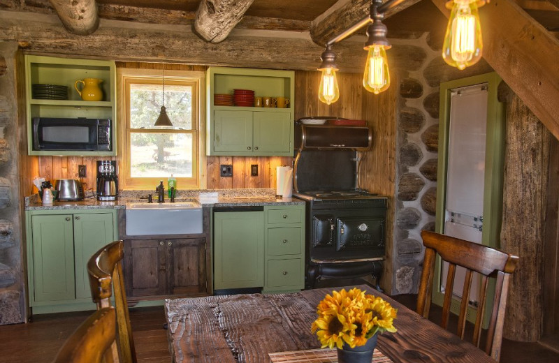 Cabin interior at Zion Mountain Ranch.