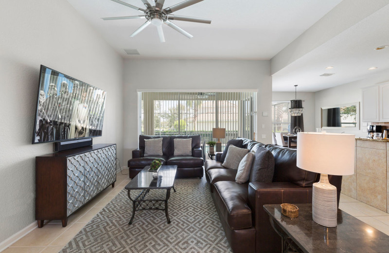 Rental living room at Reunion Vacation Homes.