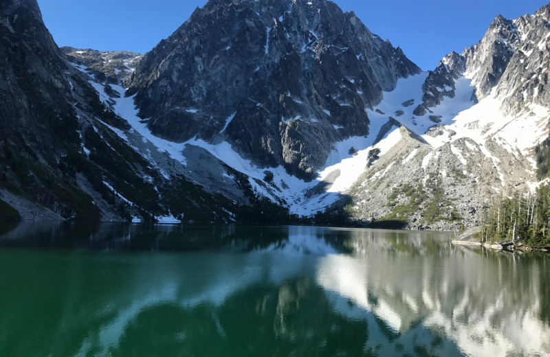 Mountain and lake near Sleeping Lady.