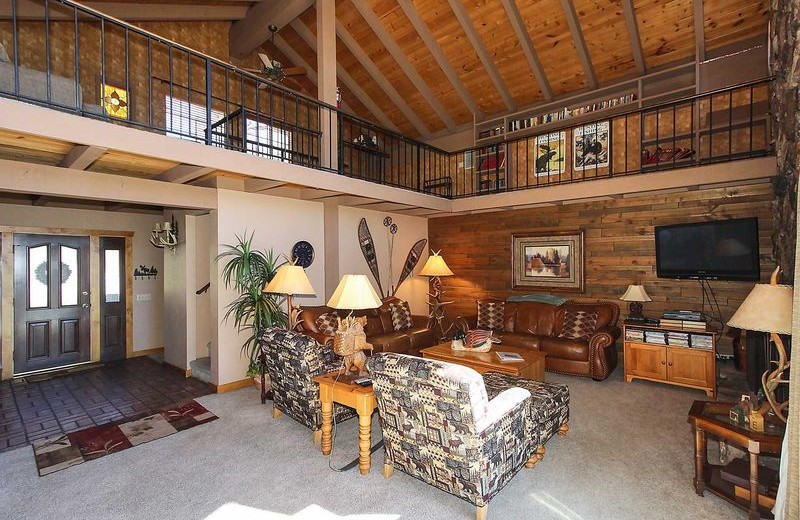 Rental living room at Big Bear Vacations.