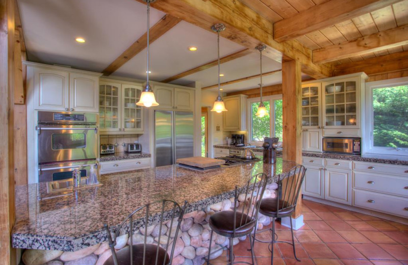 Rental kitchen at Yonder Luxury Vacation Rentals.