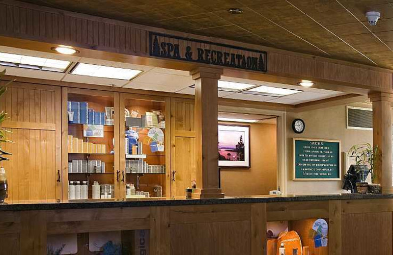 Spa reception desk at The Ridge Resorts.