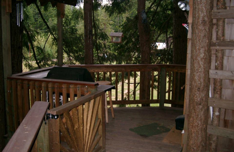 Deck view at Lothlorien Woods Treehouse.