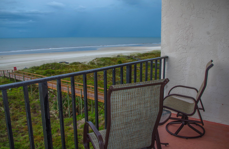 Balcony at Beacher's Lodge Oceanfront Suites.