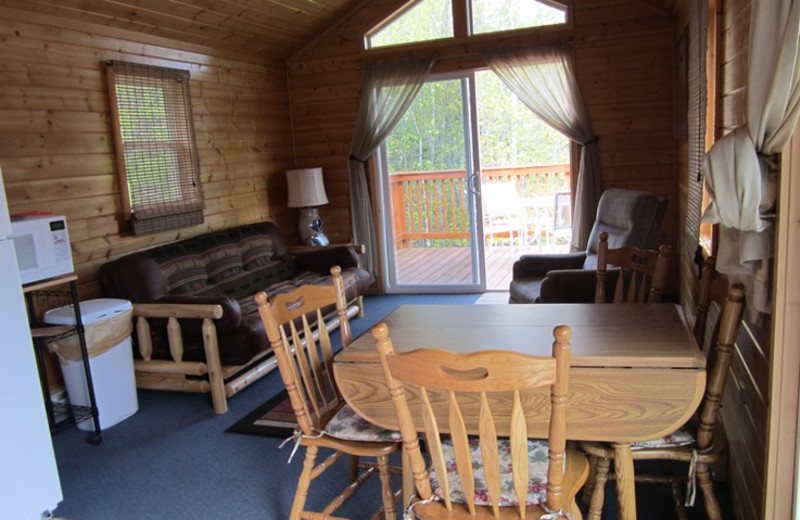 Cabin interior at Kec's Kove Resort.