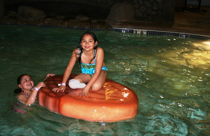 Floating on water at Three Bears Lodge.