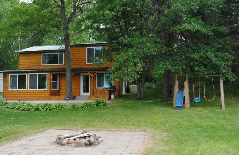 Cabin exterior at Sandy Pines Resort.