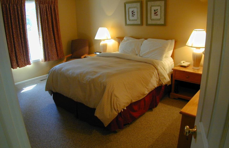 Rental bedroom at Lake Placid Accommodations.